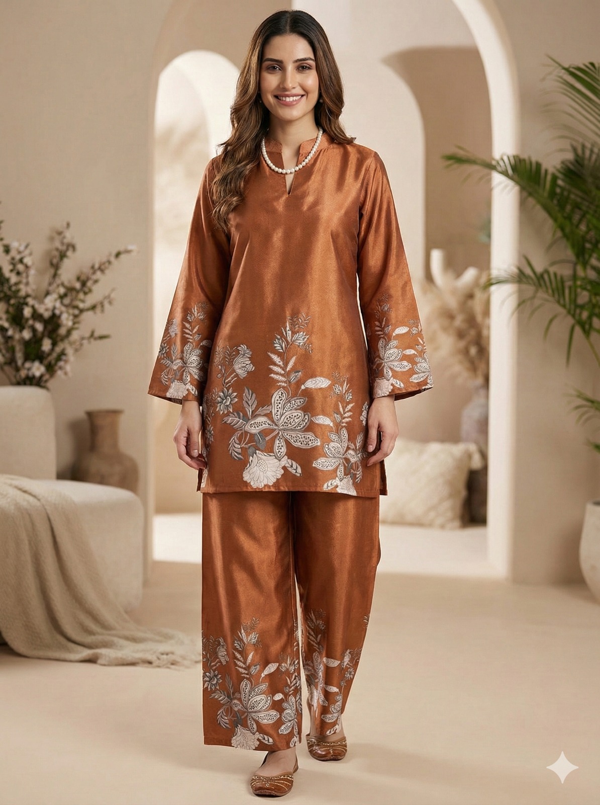 Copper Floral Co-ord